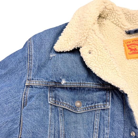 Levi's 3XL  Blue Denim Jacket with Sherpa Collar - Picture 3 of 11